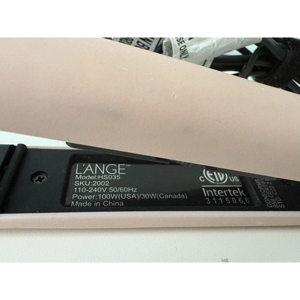 L'ange 1” Flat Iron Straightener Pink Micro Chip Temperature Control Model HS035